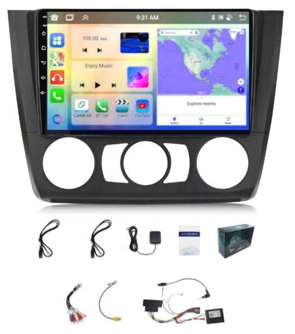 RADIO NAWIGACJA ANDROID BMW 1 E81/E82/E87/E88 WIFI USB GPS CARPLAY 4GB 64GB RADIO NAWIGACJA ANDROID BMW 1 E81/E82/E87/E88 WIFI USB GPS CARPLAY 4GB 64GB