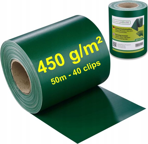 Taśma Maskująca PVC do Ogrodzeń Panelowych 50 m x 19 cm