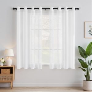 Zasłony EMEMA Przezroczyste z Oczkami Białe 140x145cm 2szt Eleganckie Zasłony EMEMA Przezroczyste z Oczkami Białe 140x145cm 2szt Eleganckie