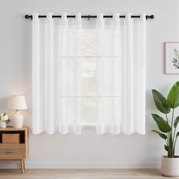 Zasłony EMEMA Przezroczyste z Oczkami Białe 140x145cm 2szt Eleganckie Zasłony EMEMA Przezroczyste z Oczkami Białe 140x145cm 2szt Eleganckie
