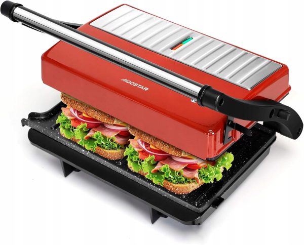 Opiekacz Panini Aigostar Warme 30HHH 1000W Czerwony