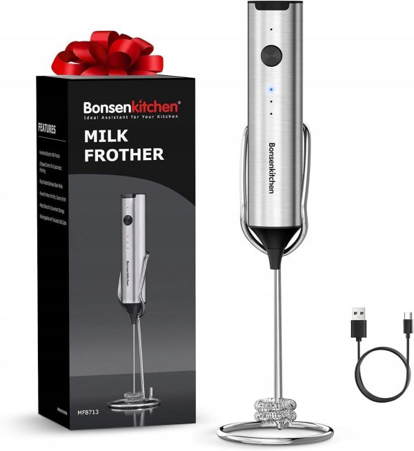 Spieniacz do Mleka USB Ręczny Stalowy Bonsenkitchen